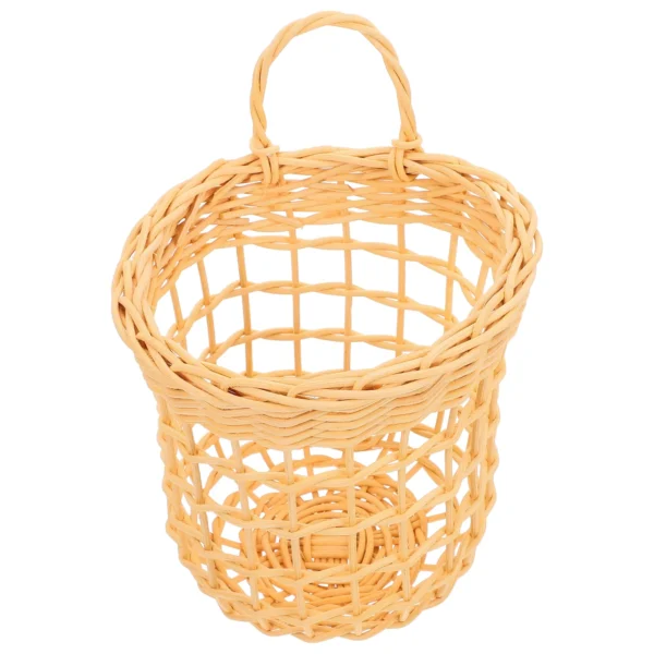 Storage Baskets Woven Hanging Basket Rattan Woven Basket 23x15cm White