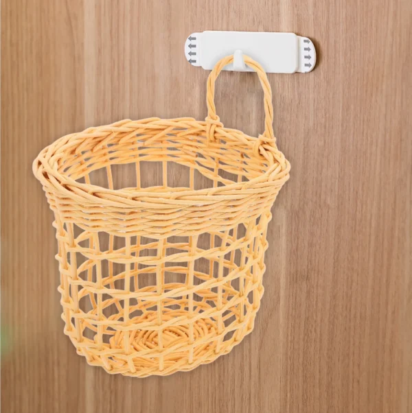 Storage Baskets Woven Hanging Basket Rattan Woven Basket 23x15cm White - Image 2
