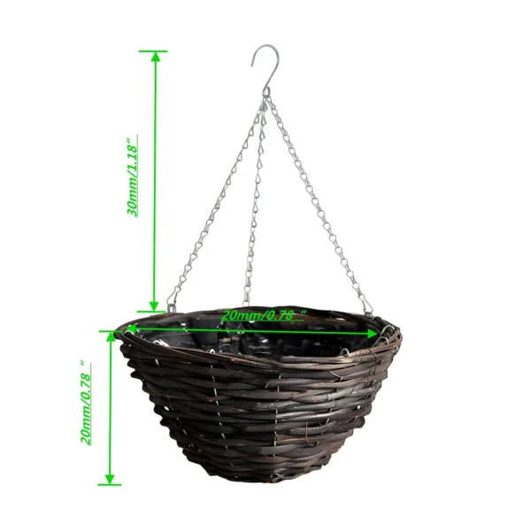 Rattan Hanging Planters, 3-Count, Indoor Outdoor Woven Straw Planter - Image 2