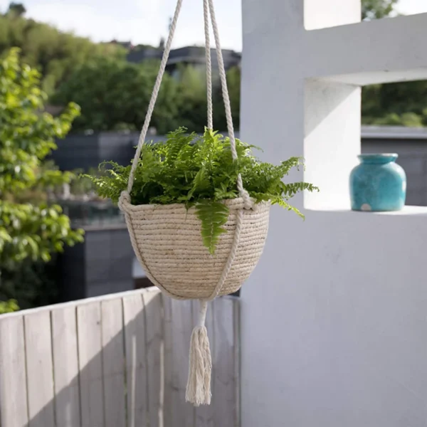 New Year Reset,  Handwoven Hanging Plant Baskets Indoor Outdoor, Woven Rattan Hanging Planter Flower Pot Plant Basket Storage Organizer Balcony Garden Home Decor