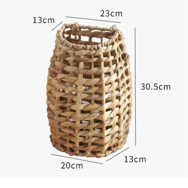 Wicker Rattan Hanging Basket,1 Pcs Rectangular Decorative Plant Basket,Handheld Boho Wall Hanging Flowerpot,Rustic Hand Woven Basket,for Home, Garden, Kitchen, Office - Image 2