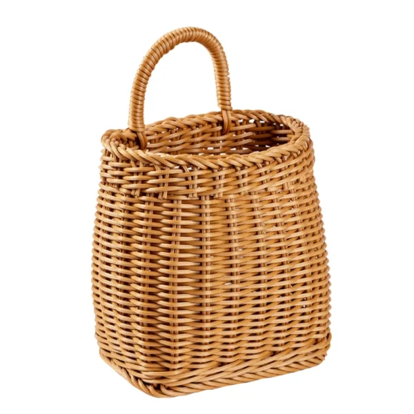 Rattan Hanging Basket for Plants, Wall Flower & Fruit Organizer