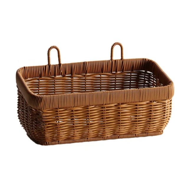 Onion Garlic Storage Basket Wicker Decor Wall Hanging Planters Woven Storage Baskets Hanging Onion Basket Rattan Utensil Holder Vegetable Basket Vegetable Basket for Kitchen