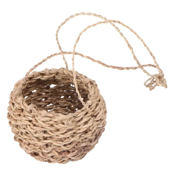 Hanging Wicker Planter Mini Rattan Basket for Home & Garden - Image 2