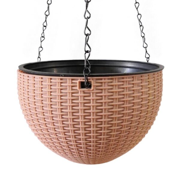 Hanging Baskets Flower Pots Artificial Rattan Planter Basket with 3 Chains Hanging Buckets