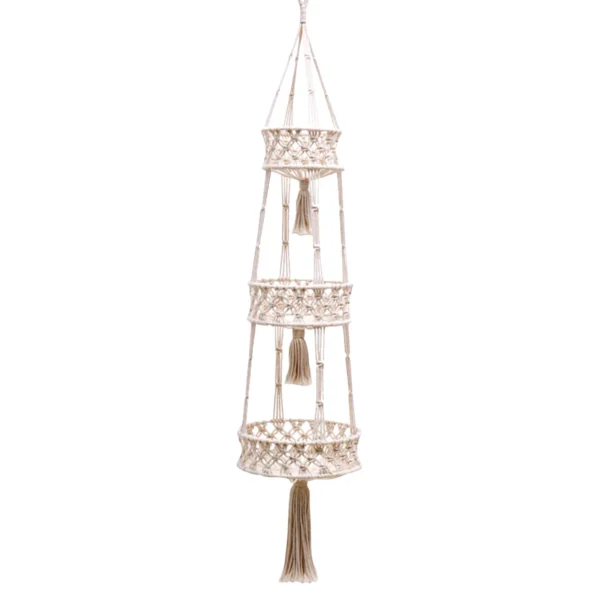 Hanging Plant Basket Handwoven Cotton Rope Flower Pot Indoor Planter Hanger Woven Organizer Bin Home Decor Storage Organizer Gardening Plant Decoration