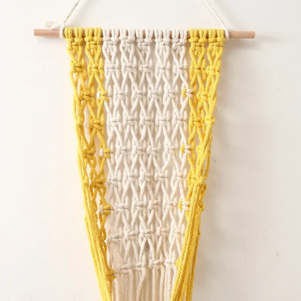 Pure Hand Woven Hanging Basket Net Bag Lengthened Fresh Pastoral  Cotton Net Bag Art Gardening Home Garden Supply - Image 2