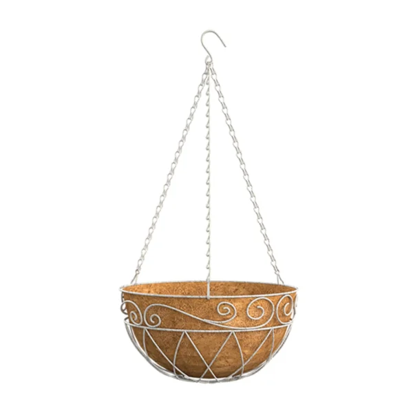 Steel Hanging Basket White