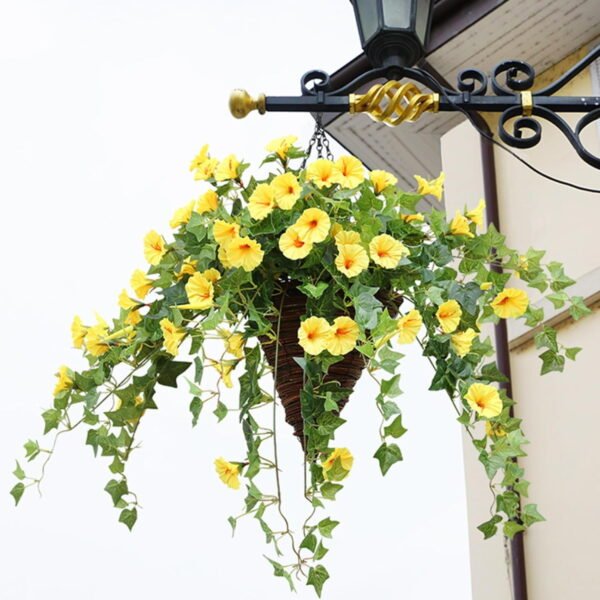 Hanging Planter Basket, 2Pcs Cone Shaped Hanging Baskets 10 In High Hanging Weaving Flower Basket with Chain Hook Rattan Vertical Planter Basket, Outdoor Rattan Vertical Planter Basket for Garden - Image 2