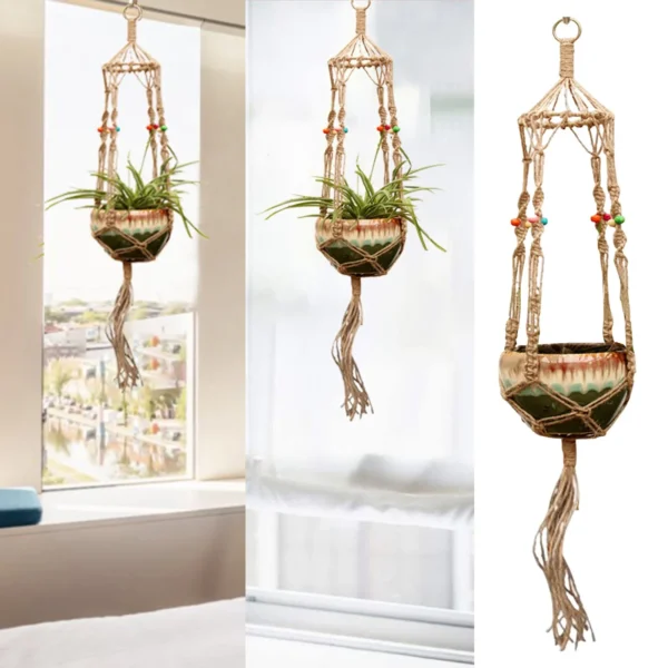 Gardening And Pot Rope Hanging Net Basket Woven Fine