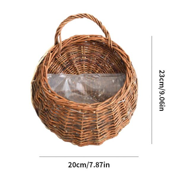 1pack Hanging Wicker Basket for Plant,Decorative Wall Hanging Rattan Basket for Front Door,Farmhouse Wicker Woven Basket Hanging Flower Basket for Home,Garden - Image 2