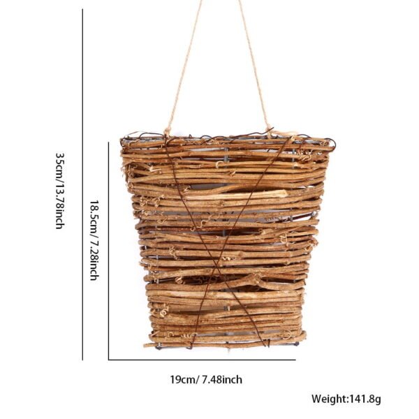 Front Door Rattan Basket,Wall Hanging Flower Basket,Artificial Plant Hanging Basket,Fall Door Basket Wreath for Home Farmhouse Garden Porch Decor (1Pack) - Image 2