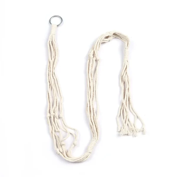 Double Plant Hanger Indoor Outdoor 2 Tier Flower Pot Hanging Planter Basket Cotton Rope 4 Legs 47 Inch - Image 2