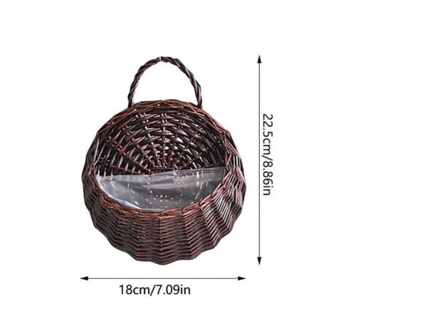 Woven Hanging Basket Rattan Flower Basket Hanging Planters,Rustic Flower Pot Wall Hanging Plant Containers Storage Baskets Flower Holder for Decor Hanging Planters,8x7 Inch,1 Pcs,Coffee - Image 2