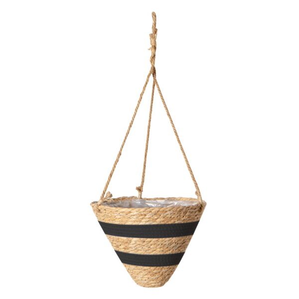 Hanging Rattan Basket for Indoor Outdoor Use Wall Mounted Flowerpot Decorative Storage with Green Dill Plant Gardening Grass Suit for Home Office Balcony Living Space - Image 2