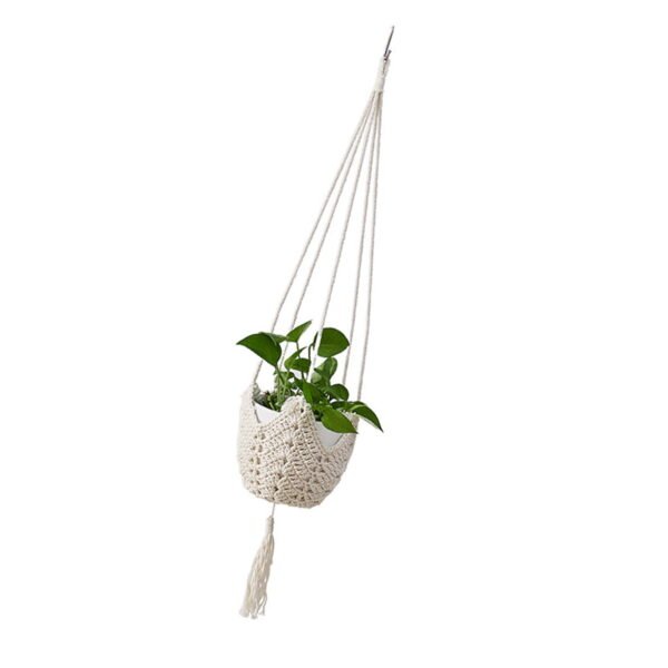 Flower Pots Pocket Hanging Handmade Weave Rope Weaving Outdoor Home Gardening Decorative Flower Pots Hanging Basket