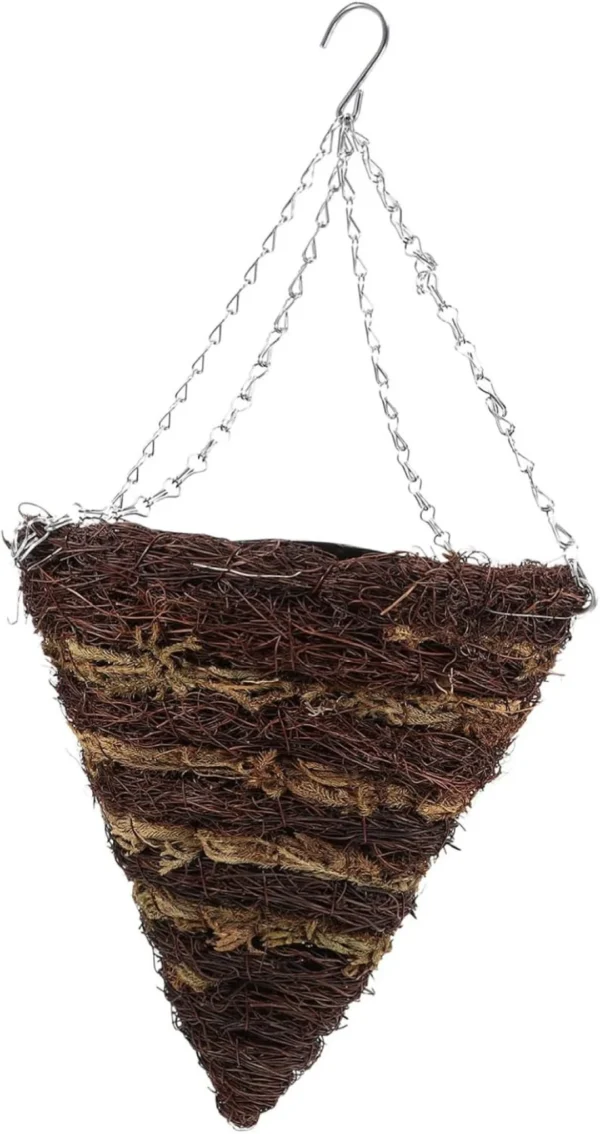 Cone Basket Hanging Planter Woven Flower Storage Basket for Home and Garden Decor Seaweed Hanging Planter